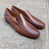 Moccasin Mezlan 7207 genuine brown ostrich leg