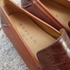Moccasin Mezlan 7207 genuine brown ostrich leg