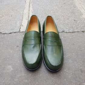 Mocassin Center 51 2906 Dan cuir vert