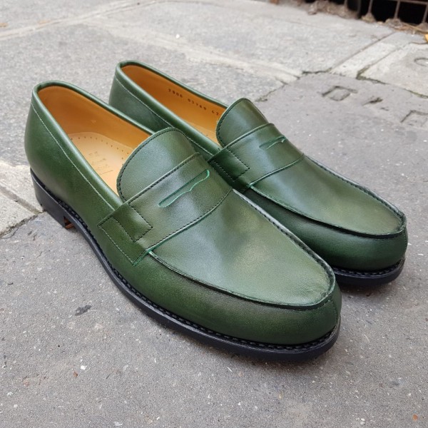 Mocassin Center 51 2906 Dan cuir vert