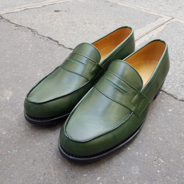Mocassin Center 51 2906 Dan cuir vert