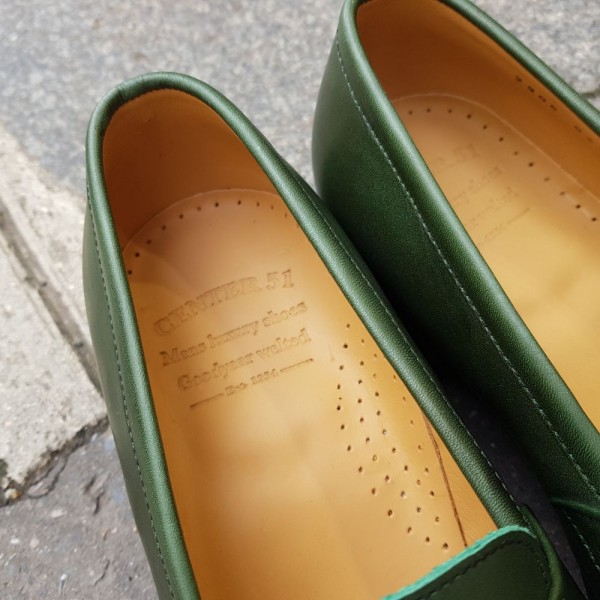 Moccasin Center 51 2906 Dan green leather