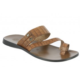 Sandale  Zeus 1092 cuir façon crocodile marron