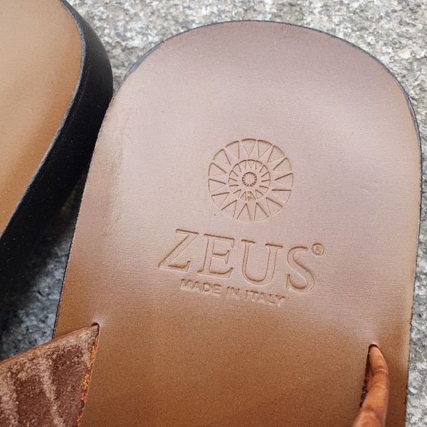 Sandale  Zeus 1092 cuir façon crocodile marron