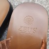Sandals Zeus 1092 brown leather crocodile print finish