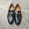 Mocassin Center 51 classico horse cuir vernis noir