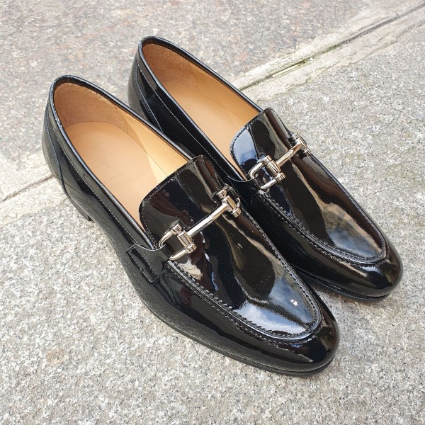 Mocassin Center 51 classico horse cuir vernis noir