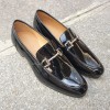 Moccasin shoe Center 51 Classico horse black varnished leather