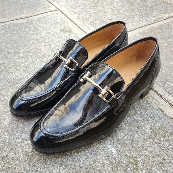 Mocassin Center 51 classico horse cuir vernis noir