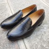 Moccasin shoe Center 51 Classico 6369 black leather lizard print finish