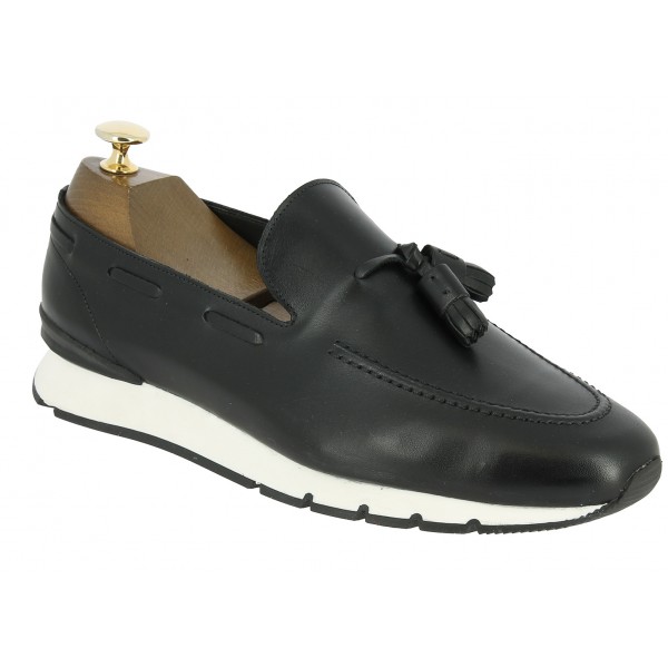 Moccasin with Pompons Sneakers Center 51 13504 black leather