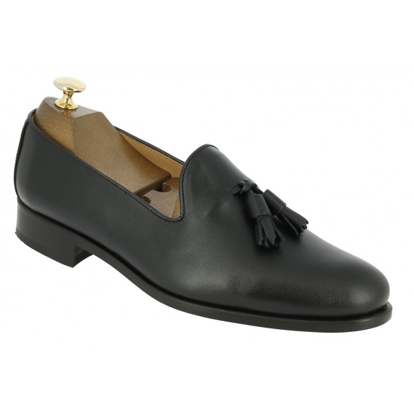 Moccasin shoe with pompons Center 51 Classico Safety black leather