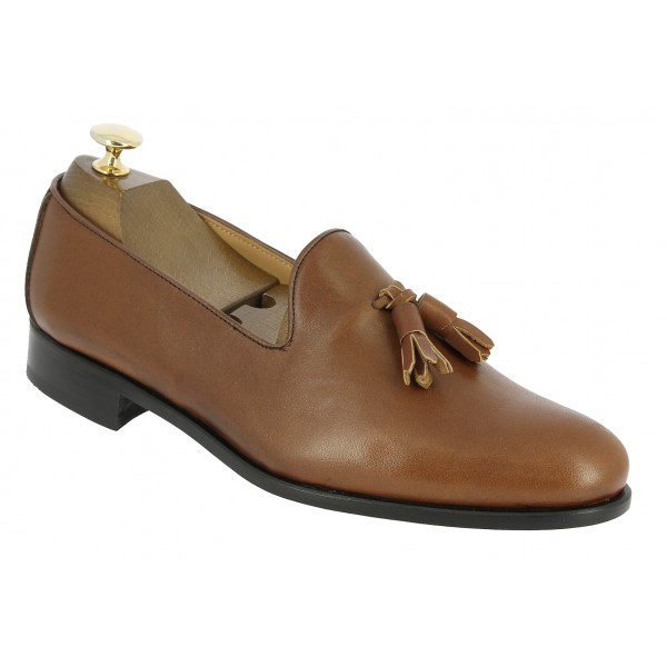 Mocassin à pompons Center 51 classico safety cuir marron