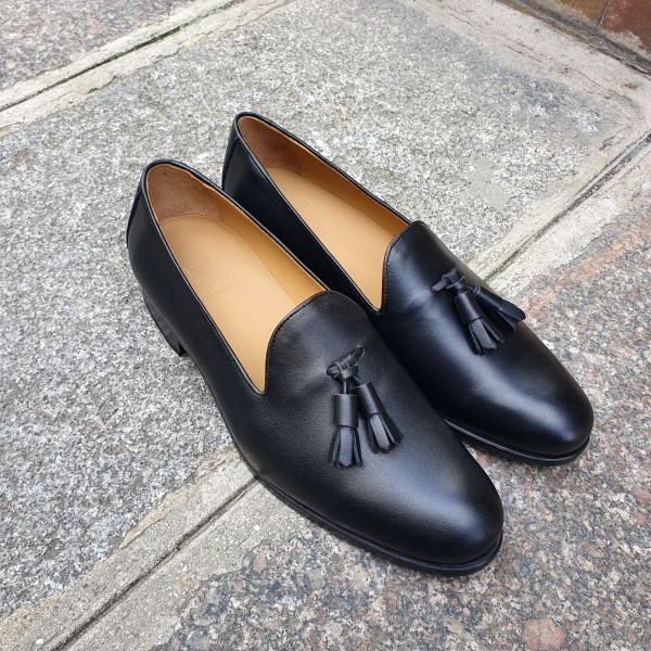 Mocassin à pompons Center 51 classico safety cuir noir