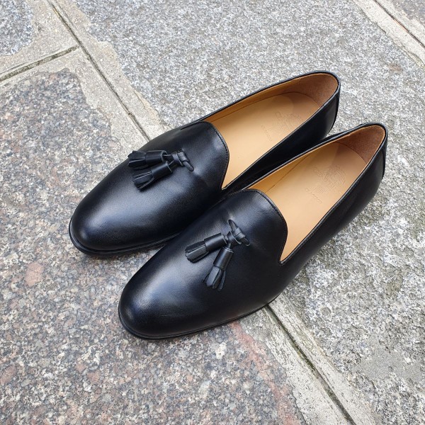 Mocassin à pompons Center 51 classico safety cuir noir