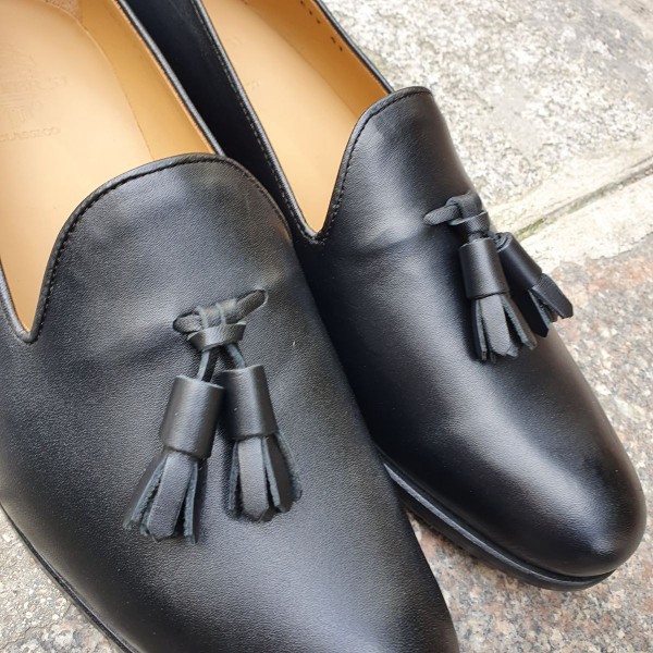 Mocassin à pompons Center 51 classico safety cuir noir