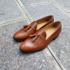 Moccasin shoe with pompons Center 51 Classico Safety brown leather