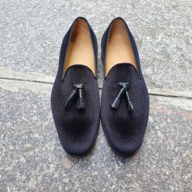 Mocassin à pompons Center 51 classico safety velours noir