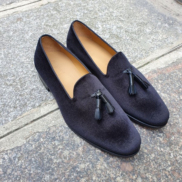 Mocassin à pompons Center 51 classico safety velours noir