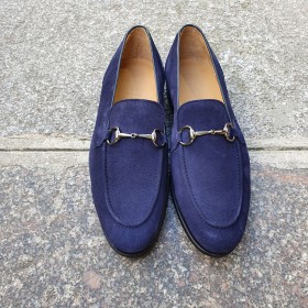 Moccasin shoe Center 51 Classico Sphynx blue navy suede