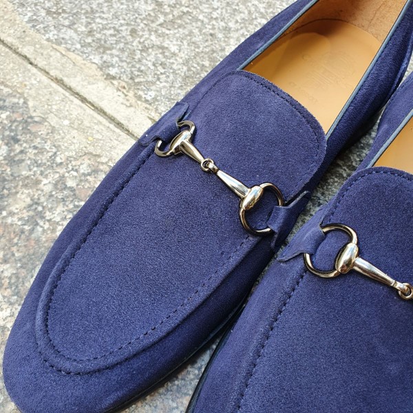 Moccasin shoe Center 51 Classico Sphynx blue navy suede