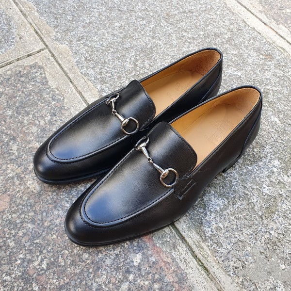 Moccasin shoe Center 51 Classico Sphynx black leather