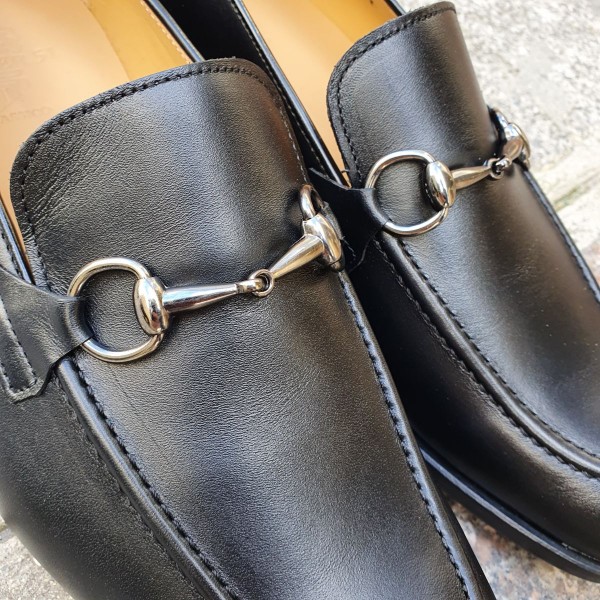 Moccasin shoe Center 51 Classico Sphynx black leather