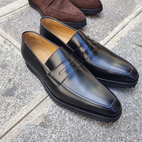 Moccasin Sneakers Center 51 13537 black leather