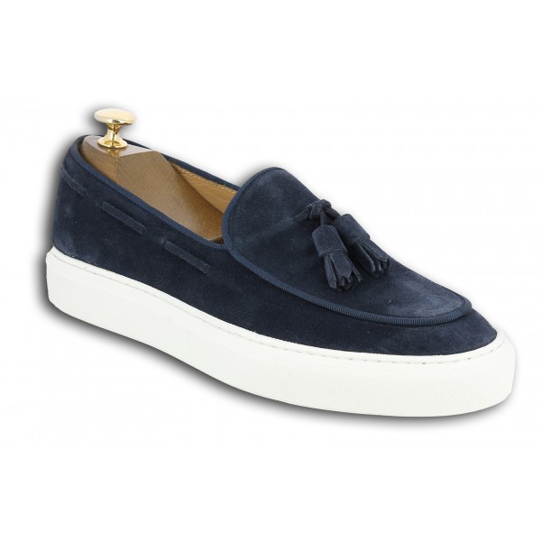 Sneakers mocassin à pompons Center 51 Coolest daim marine