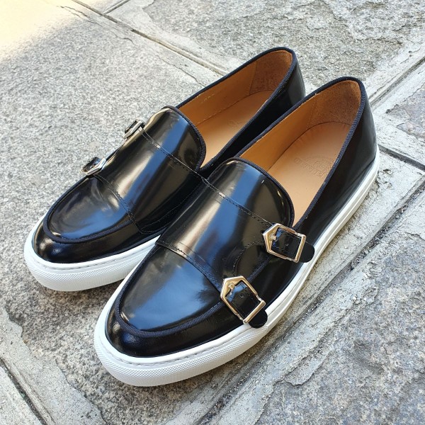 Sneakers mocassin double boucle Center 51 SmartKV cuir noir