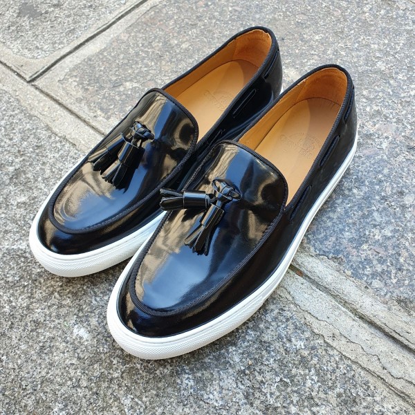 Moccasin with Pompons Sneakers Center 51 Coolest black leather