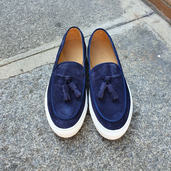 Moccasin with Pompons Sneakers Center 51 Coolest blue navy suede