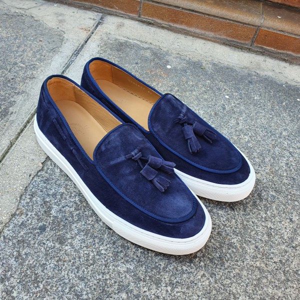 Sneakers mocassin à pompons Center 51 Coolest daim marine