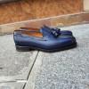 Moccasin with pompons Berwick 8491 blue navy leather