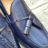 Moccasin with pompons Berwick 8491 blue navy leather