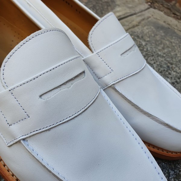 Mocassin Center 51 2906 Dan cuir blanc