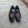 Moccasin embroidered slippers sleepers Center 51 crown black velvelt