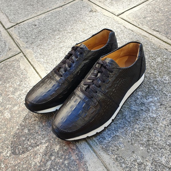 Sneakers richelieu Center 51 13517 façon croco noir