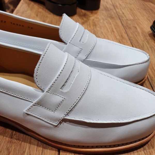 Mocassin Femme Center 51 0622 Wendy cuir blanc