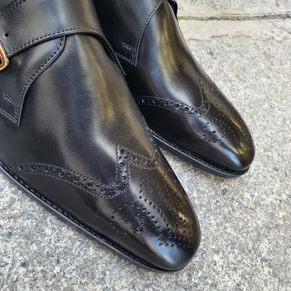 Monk strap shoe Center 51 13689 black leather