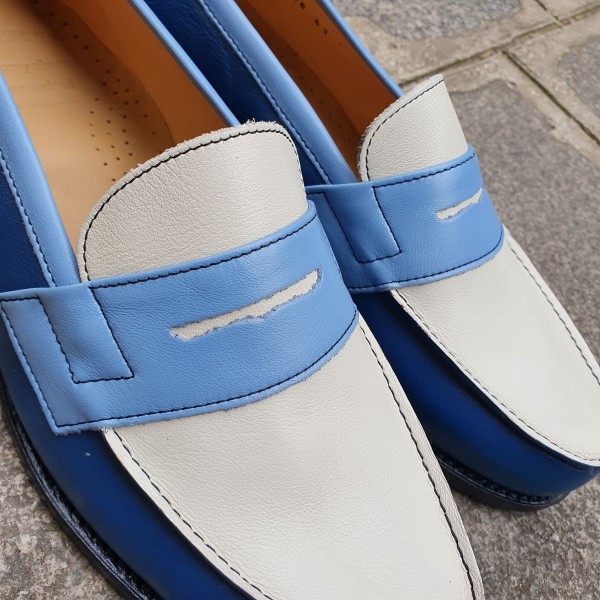 Mocassin Center 51 2906 Dan cuir multicolore bleu alaska