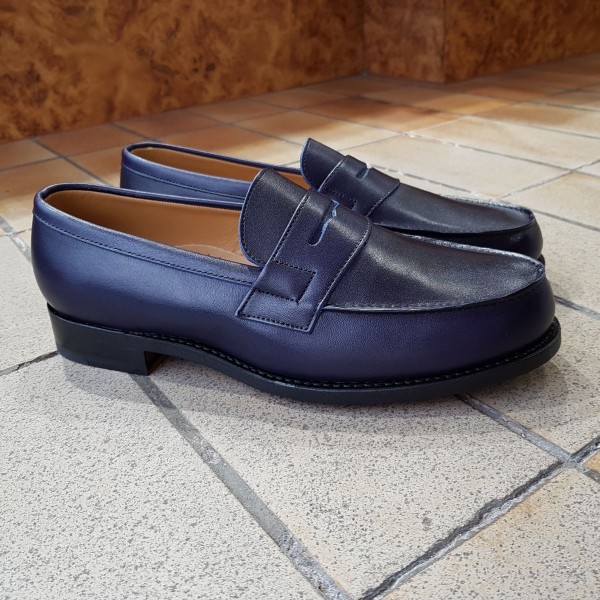 Moccasin Center 51 2906 Dan navy blue leather