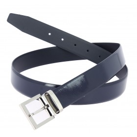 Navy blue varnished leather Belt