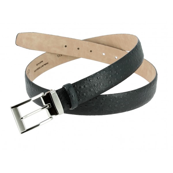 Leather Belt ostrich print finish