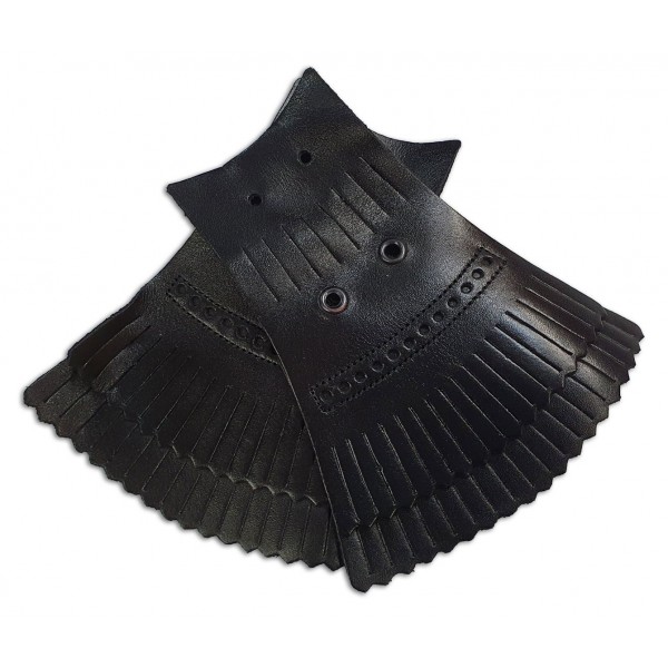 Pattes mexicaines frangées en cuir noir