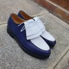 Derby shoe Center 51 8172 Bob bicolored blue navy and white leather with tassels