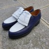 Derby shoe Center 51 8172 Bob bicolored blue navy and white leather with tassels