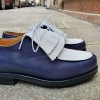 Derby shoe Center 51 8172 Bob bicolored blue navy and white leather with tassels