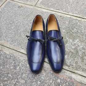 Moccasin Center 51 13813 blue navy leather