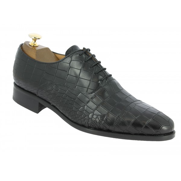 Richelieu Center 51 classico Ambas cuir noir façon croco